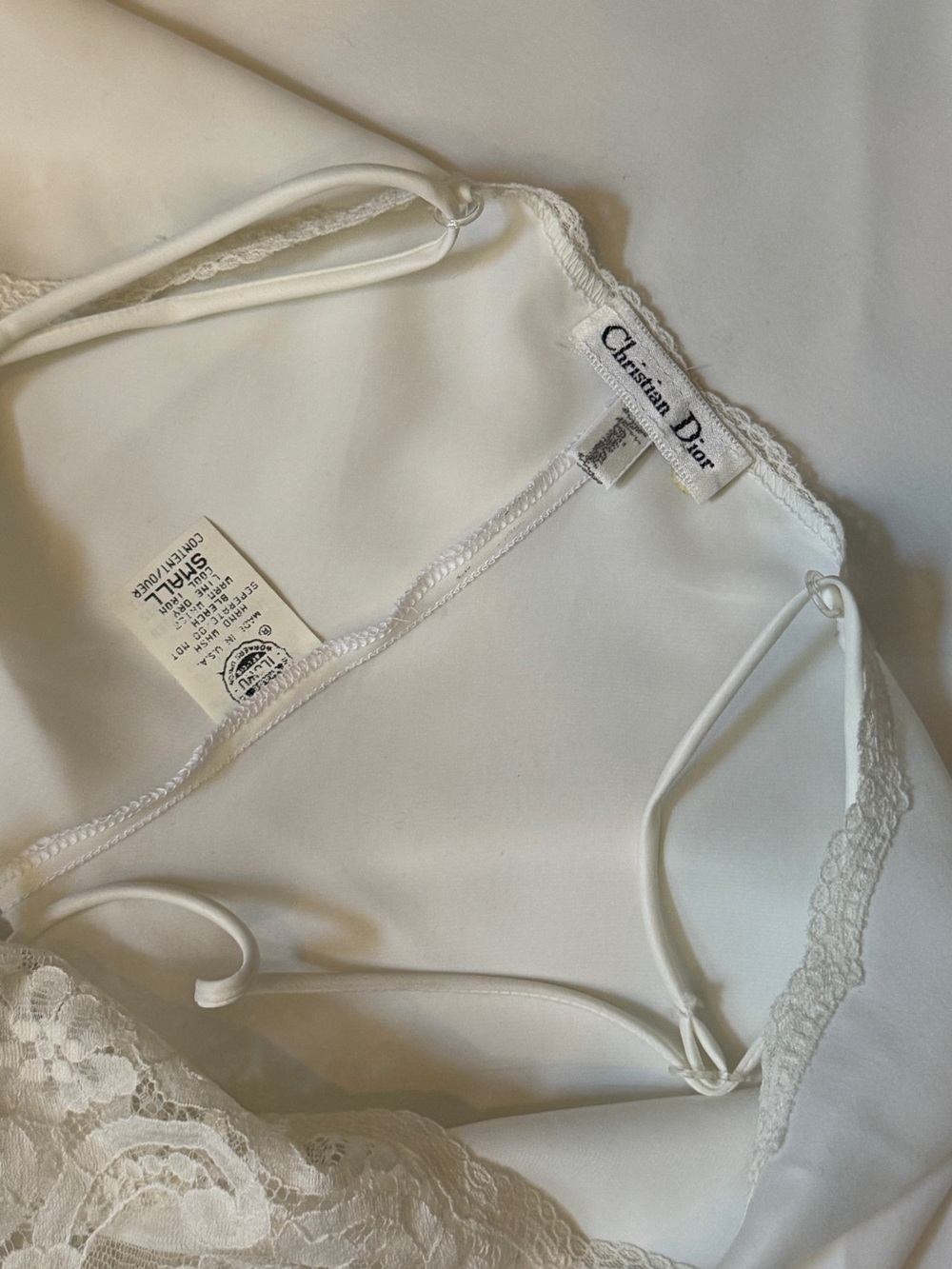 Dior White Lace-Trim Slip Dress - Picture 5 of 6